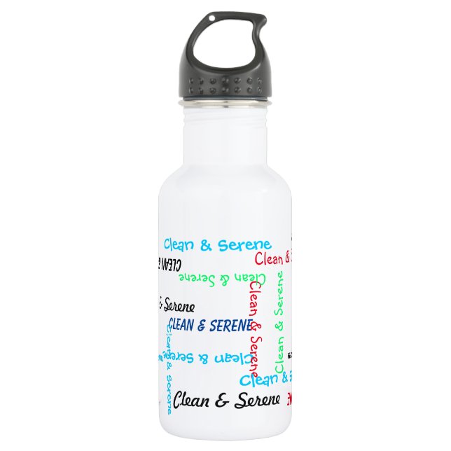 Botella De Agua Botella de agua, limpio y sereno, blanca (Anverso)