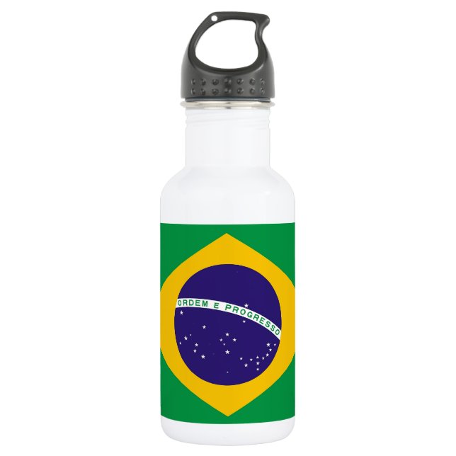 Botella De Agua Botella de la bandera brasileña de la libertad (Anverso)