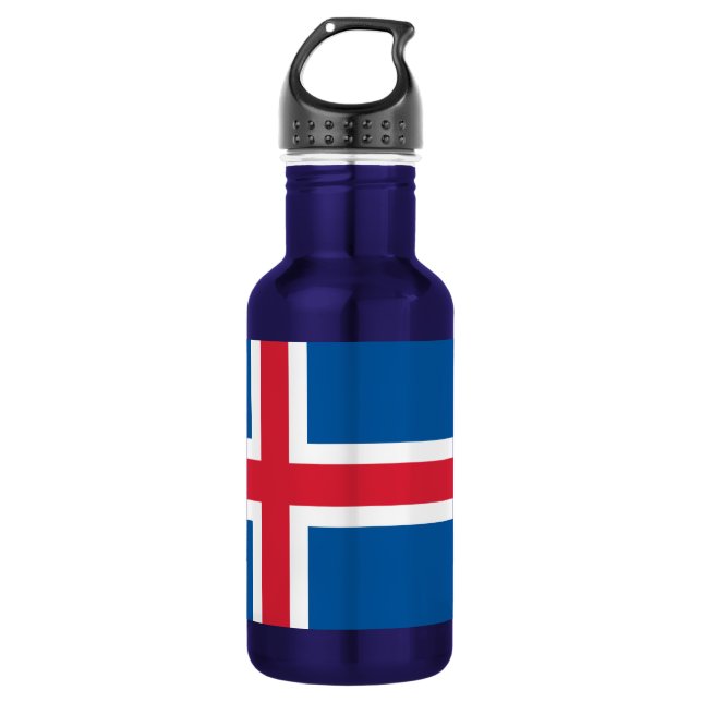 Botella De Agua Botella de la bandera de Islandia para la libertad (Anverso)