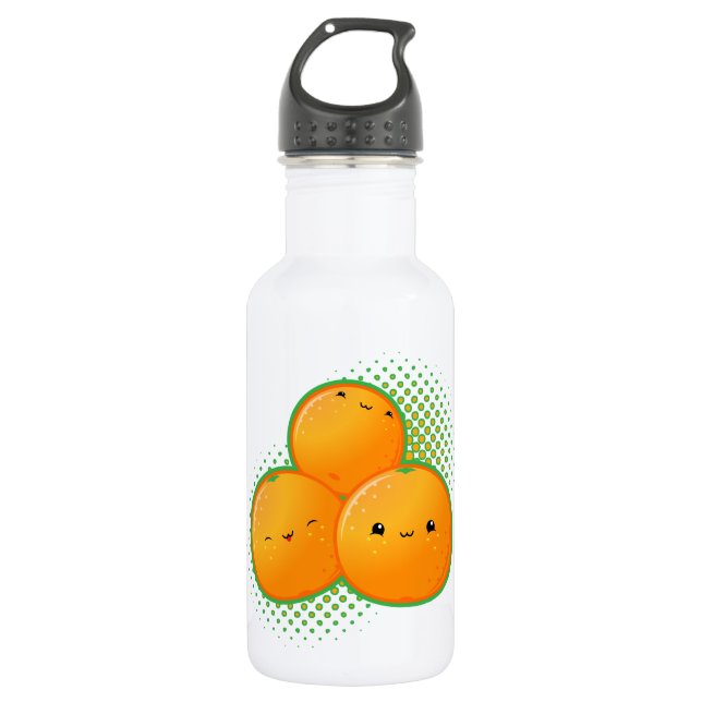Botella De Agua Botella de la libertad de los naranjas de Kawaii (Anverso)