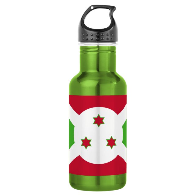Botella De Agua Botella de libertad con bandera de Burundi (Anverso)