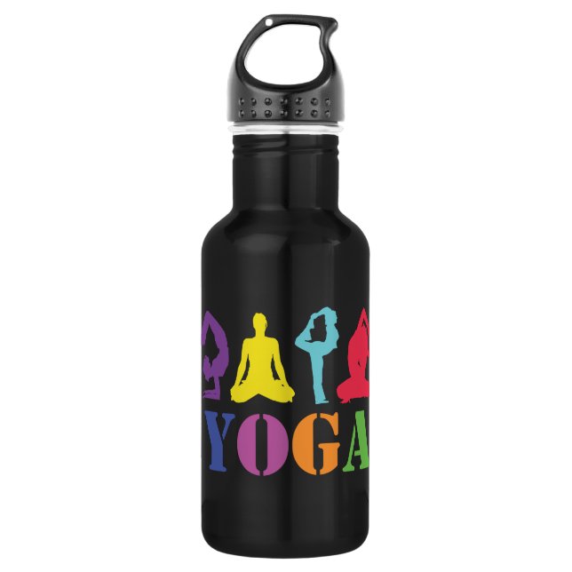 Botella De Agua Botella de yoga negra (Anverso)