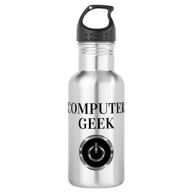 Botella De Agua botón Inicio del Geek del equipo Guay (Anverso)