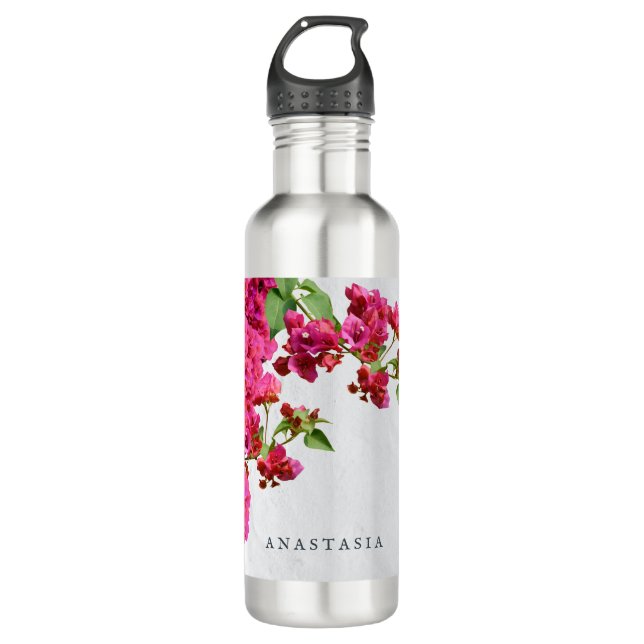 Botella De Agua Bougainvillea Floral Mediterráneo Isla Griega (Anverso)