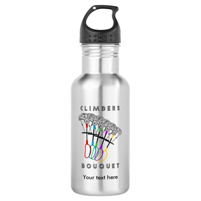 Botella De Agua Bouquet de escalada de rock divertido (Anverso)