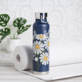 Botella De Agua Bouquet de flores de margarita blanca
