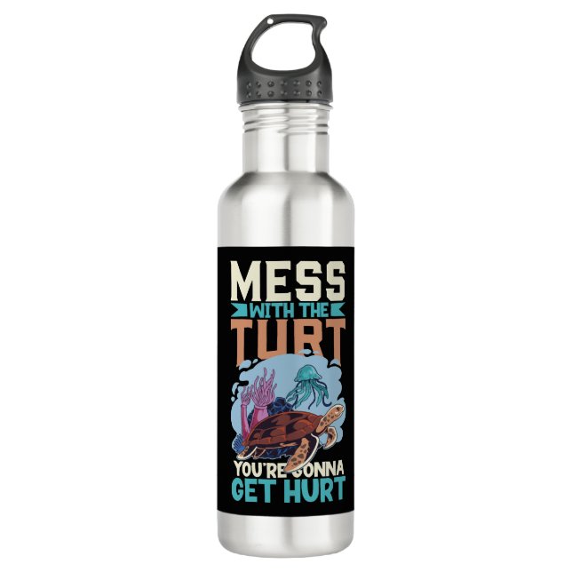 Botella De Agua Boxeador Boxeo Tortuga Tortuga Reptile Océano (Anverso)