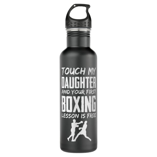 Botella De Agua Boxeo divertido papá celoso o mamá 646 (Anverso)