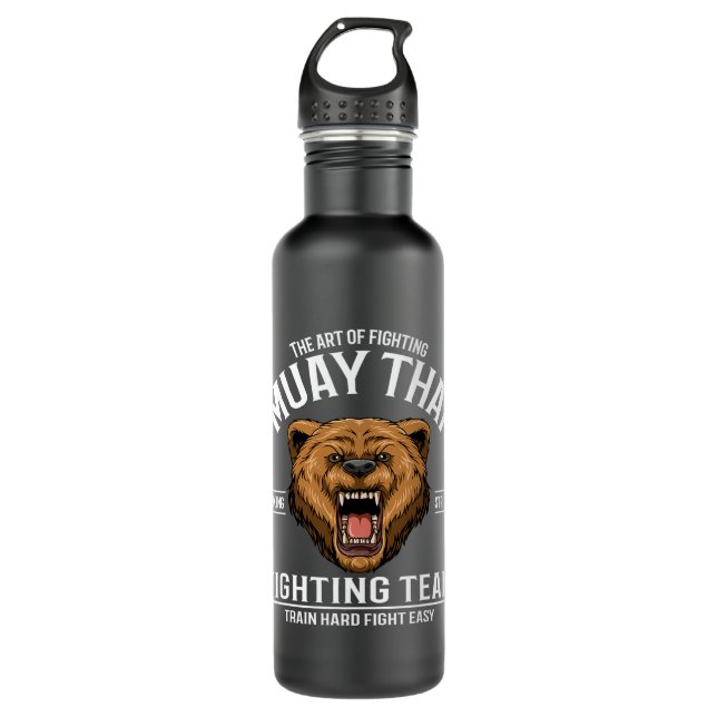 Botella De Agua Boxeo tailandés muay y kickboxing grizzly (Anverso)