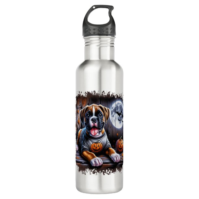 Botella De Agua Boxer Dog Halloween (Anverso)