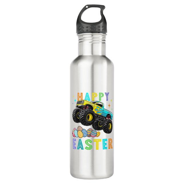 Botella De Agua Boys Happy Easter Monster Truck Easter Eggs Toddle (Anverso)
