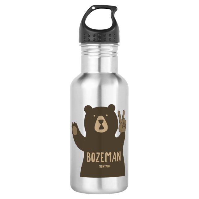Botella De Agua Bozeman Montana Peace Bear (Anverso)