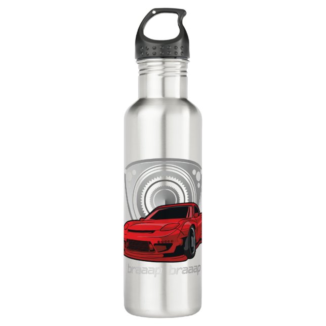 Botella De Agua BRAAP de Rotary Mazda RX7 (Anverso)