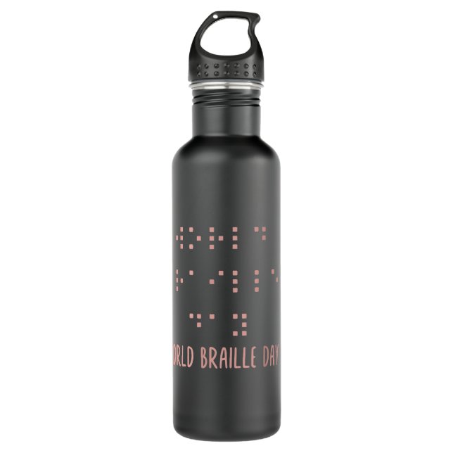 Botella De Agua Braille Shirt, Día Mundial de Braille, Braille Awa (Anverso)
