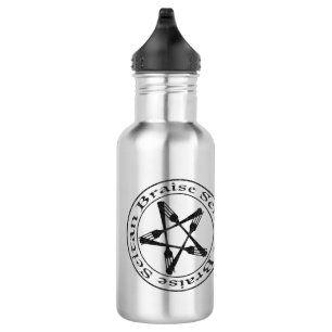 Botella De Agua Braise Seitan Vegan Pentagram (versión oscura)