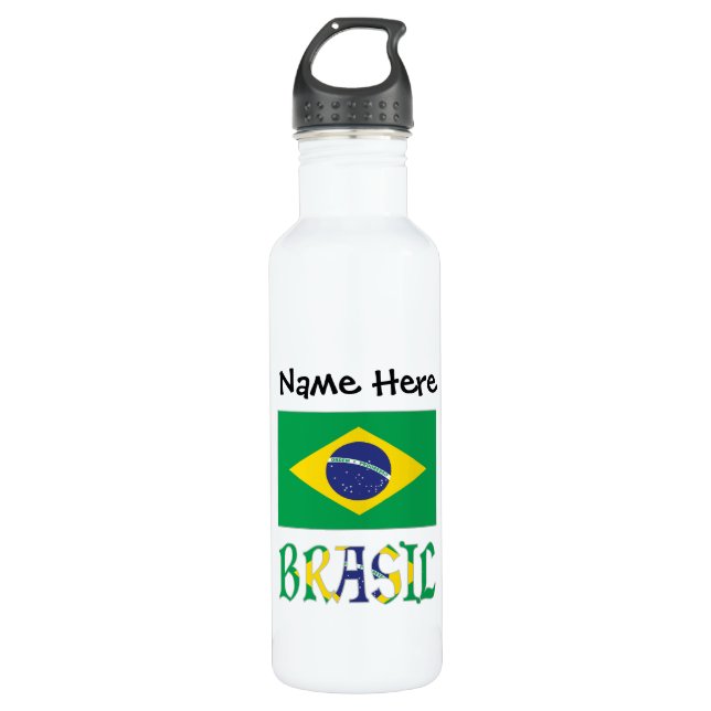 Botella De Agua Brasil Bandera Brasil personalizado (Anverso)