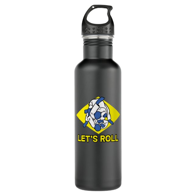 Botella De Agua Brazilian jiu-jitsu (BJJ) Let's roll (Anverso)