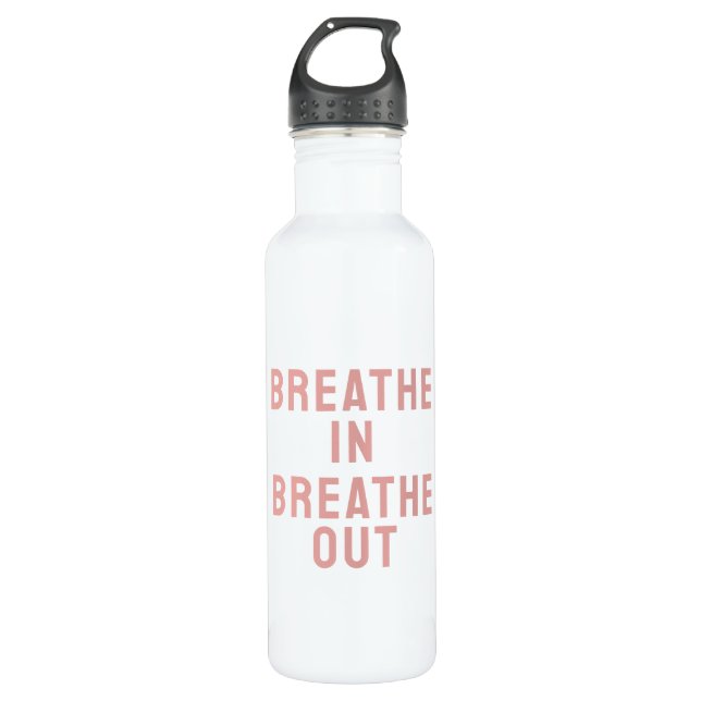Botella De Agua Breathe In Breathe Out Motivational Quote (Anverso)