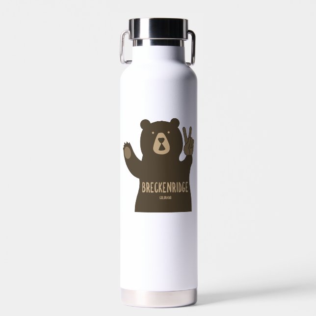 Botella De Agua Breckenridge Colorado Peace Bear (Delantero)