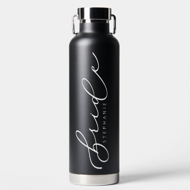 Botella De Agua Brida personalizada Cute Script Bridal Party Water (Delantero)