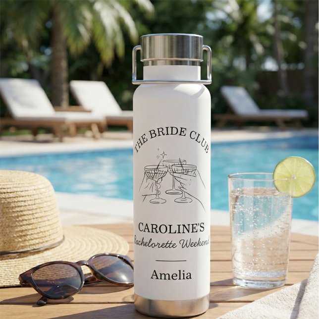 Botella De Agua Bride Club Bachelorette Weekend Favor Name (Subido por el creador)