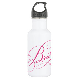 Botella De Agua BRIDE rosa para ser elegante cursivo personalizado