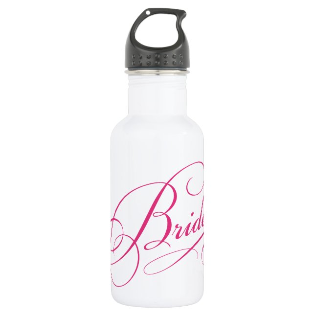 Botella De Agua BRIDE rosa para ser elegante cursivo personalizado (Anverso)