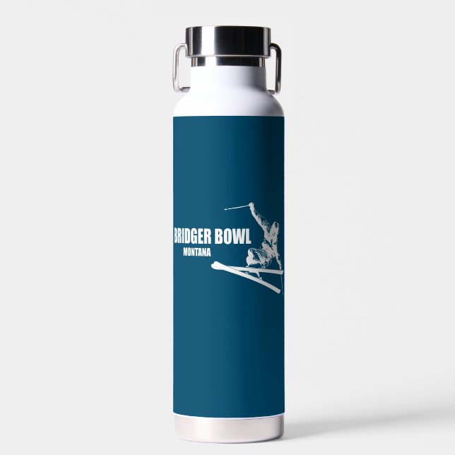 Botella De Agua Bridger Bowl Montana Skier (Delantero)