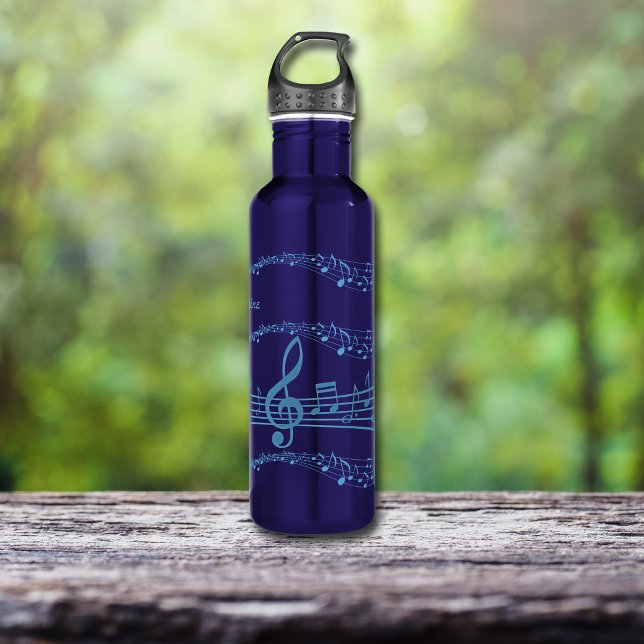 Botella De Agua Bright Blue Music Notes Personalizado (Subido por el creador)