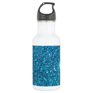 Botella De Agua Brillo azul extravagante del purpurina