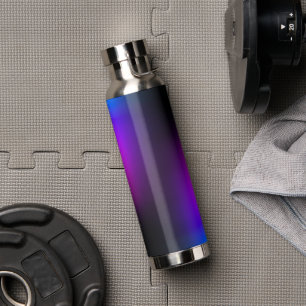 Botella De Agua Brillo de gradiente violeta negro