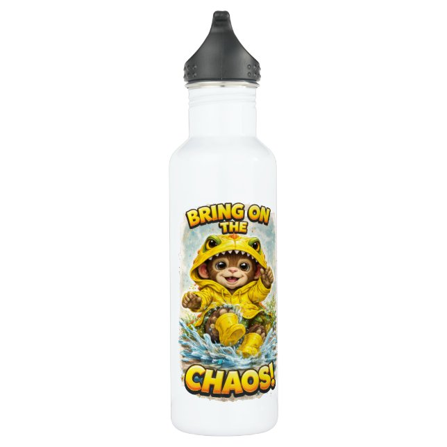Botella De Agua Bring on the Chaos Cute Dino Water Bottle (Derecha)