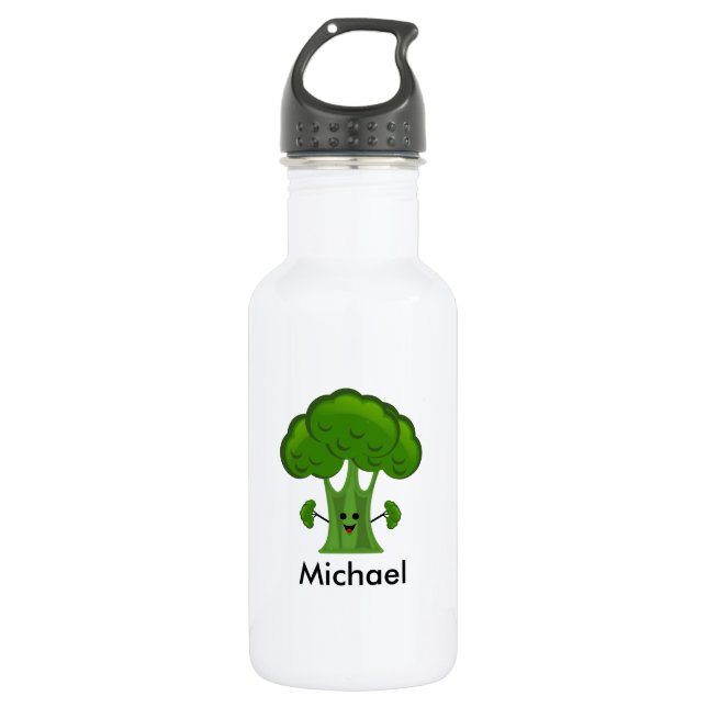Botella De Agua Broccoli verde personalizado (Anverso)