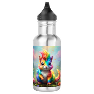 Botella De Agua Bromistas de maravilla: La ardilla del Unicornio a