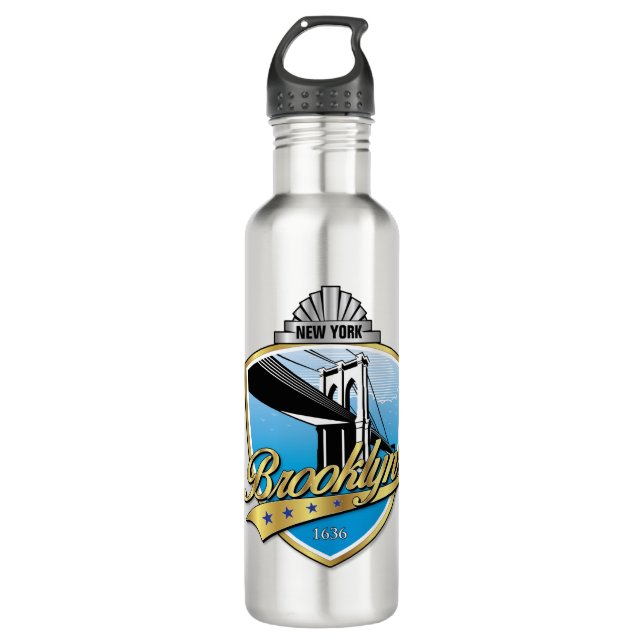Botella De Agua Brooklyn Design Gold (Anverso)