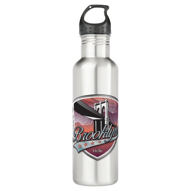 Botella De Agua Brooklyn Design Silver (Anverso)
