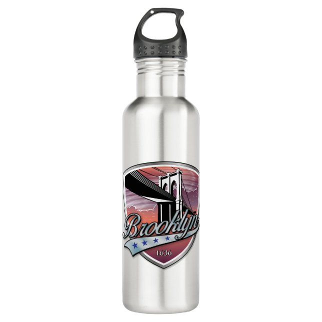 Botella De Agua Brooklyn Design Silver (Anverso)