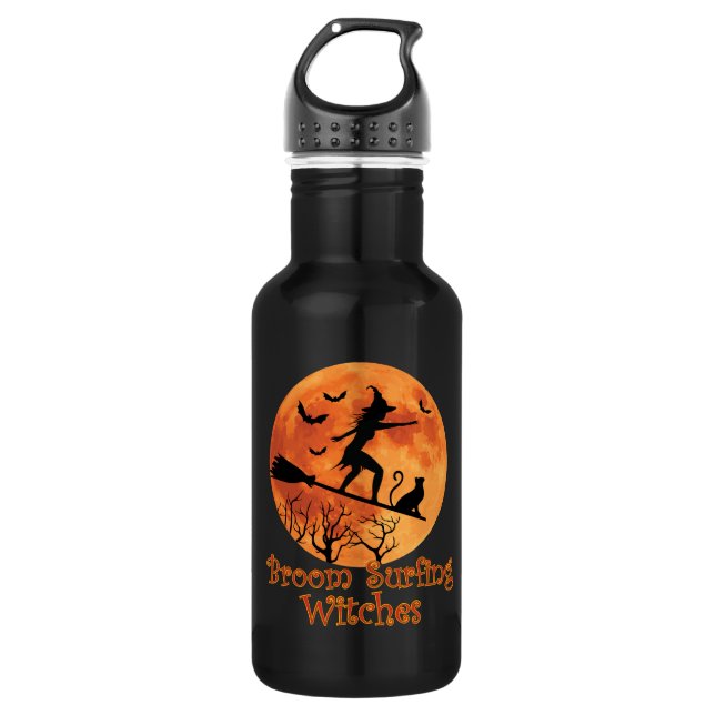 Botella De Agua Broom Surfing Witts - Halloween divertida (Anverso)