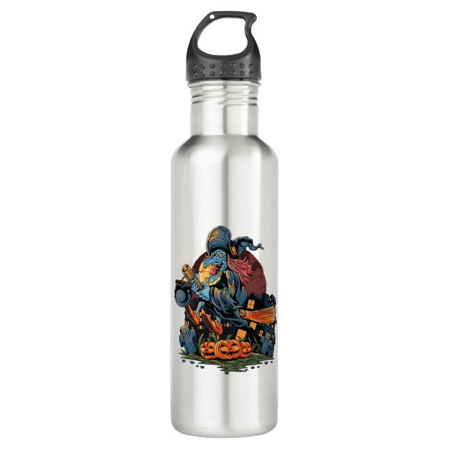 Botella De Agua Bruja de Halloween (Anverso)