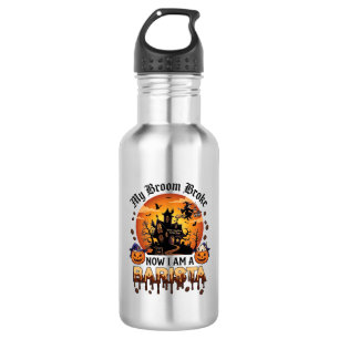 Botella De Agua Bruja de Halloween de café de calabaza Barista esc
