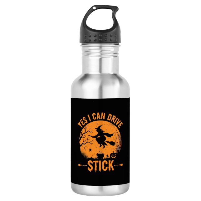 Botella De Agua Bruja de Halloween Drive Stick Gráfico_1 (Anverso)