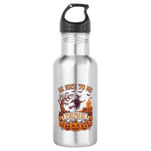 Botella De Agua Bruja de Halloween Escoba Calabazas_1