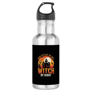Botella De Agua Bruja Estilista de Pelo Diseño Vintage de Hallowee