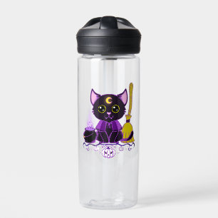Botella De Agua Bruja Gato Negro de Halloween Lindo