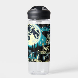 Botella De Agua Bruja personalizada y Halloween de gato negro
