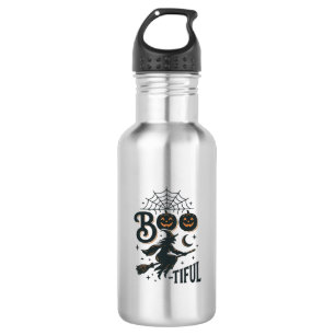 Botella De Agua Bruja Preciosa Diseño de Grabado Vintage de Hallow