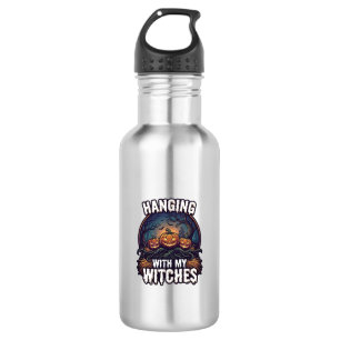 Botella De Agua Brujas Colgantes Calabazas de Halloween Bosque Emb