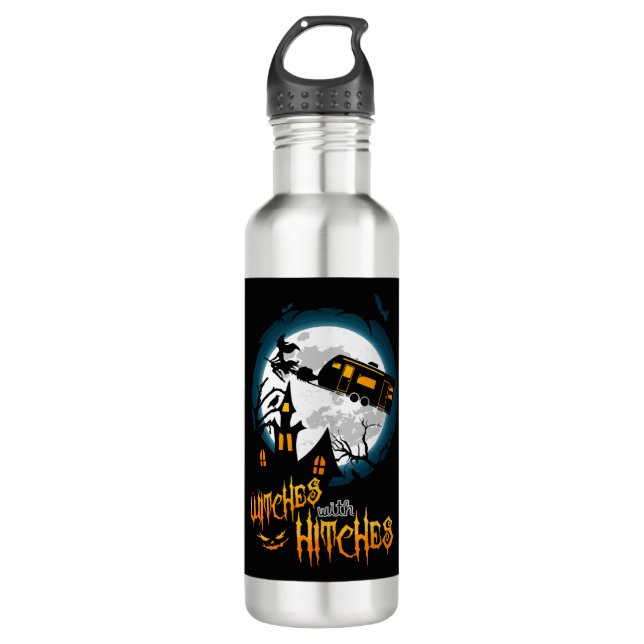 Botella De Agua Brujas Con Golpes Halloween Camping Larga Manga (Anverso)