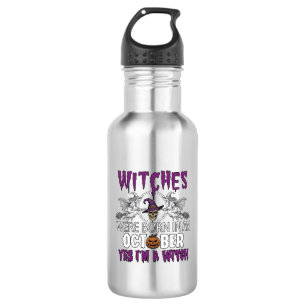 Botella De Agua Brujas Octubre Halloween Calavera Sombrero de Bruj
