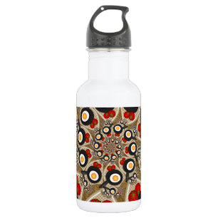 Botella De Agua Brunch Fractal Art Comida divertida, Tomates, Huev